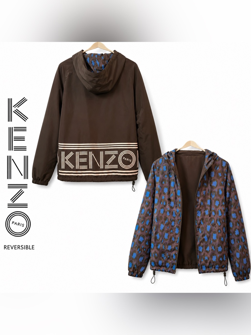 KENZO Paris Reversible Hooded Windbreaker Jacket